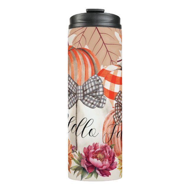 Fall Pumkin Floral Thermosbecher (Vorderseite)