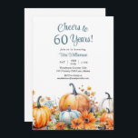Fall Pumpkin 60. Geburtstag Cheers bis 60 Jahre Einladung<br><div class="desc">Herbst Kürbis 60. Geburtstag Anklang zu 60 Jahren Einladung Diese elegante Herbst 60. Überraschung Geburtstagsfeier Einladung ist perfekt für Ihre besondere Veranstaltung!</div>