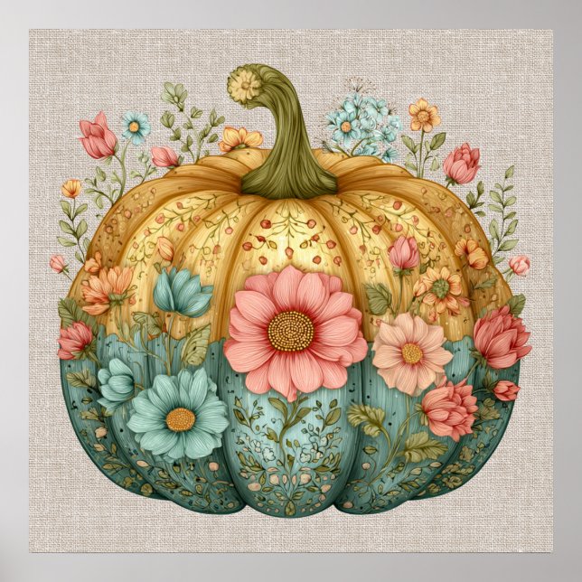 Fall Pumpkin Artwork Poster (Vorne)