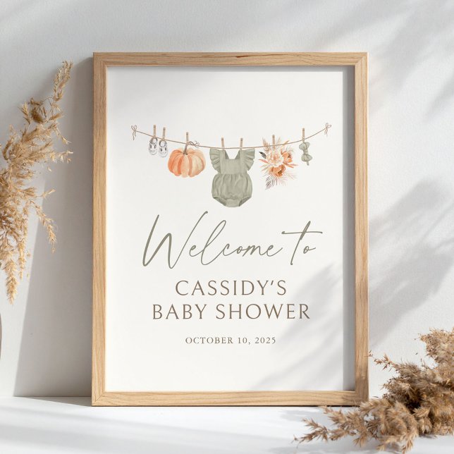 Fall Pumpkin Baby Clothes Baby Dusche Begrüßungsze Poster (Von Creator hochgeladen)
