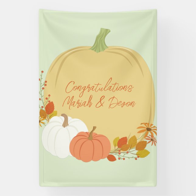 Fall Pumpkin Baby Dusche Banner (Vertikal)
