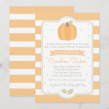 Fall Pumpkin Baby Dusche Einladung Orange Streifen