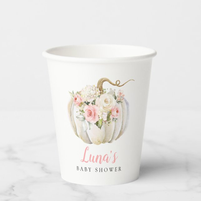 Fall Pumpkin Baby Dusche Pappbecher (Vorderseite)