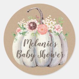 Fall Pumpkin Baby Dusche Pflegeaufkleber Runder Aufkleber