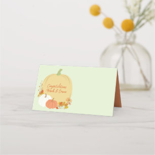 Fall Pumpkin Baby Dusche Platzkarte