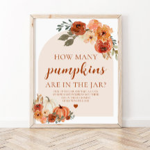 Fall Pumpkin Baby Dusche schätzen wie viele Pumpki