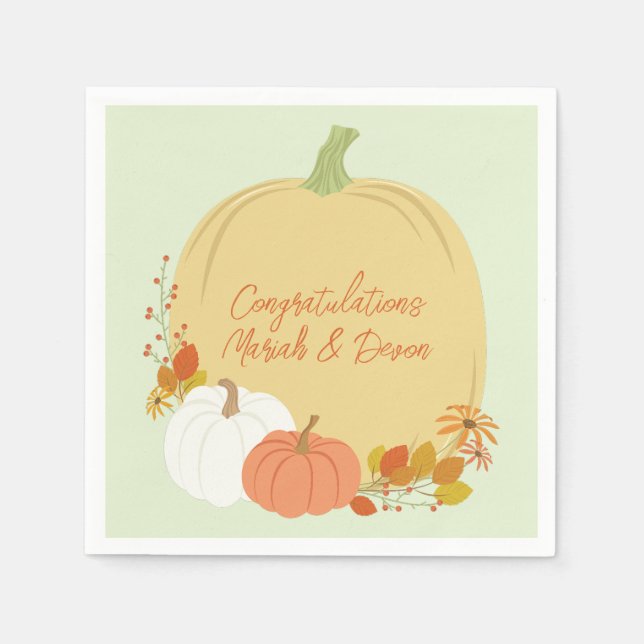 Fall Pumpkin Baby Dusche Serviette (Vorderseite)