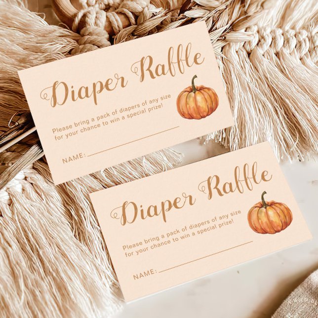 Fall Pumpkin Baby Dusche Windeln Raffle Begleitkarte (Von Creator hochgeladen)