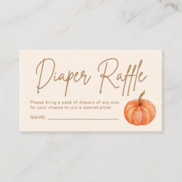 Fall Pumpkin Baby Dusche Windeln Raffle Begleitkarte