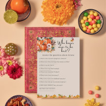 Fall Pumpkin Baby Duwer kennt Mama Game Card