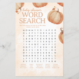 Fall Pumpkin Baby Shooting Word Search Game