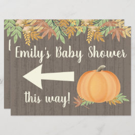 Fall Pumpkin Baby Shower Direction Sign Einladung