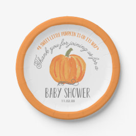 Fall Pumpkin | Baby Shower Paper Plate Pappteller