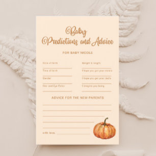 Fall Pumpkin Baby Shower Vorhersagen Beratung Spie