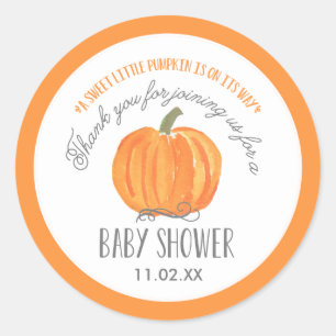 Fall Pumpkin   Babydusche Gefälligkeitskennzeichn Runder Aufkleber