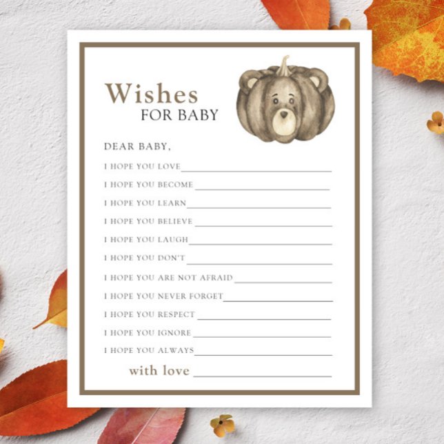 Fall Pumpkin Bear - Party | Babywünsche (Von Creator hochgeladen)