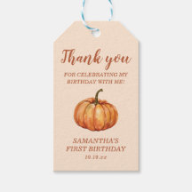 Fall Pumpkin Birthday Favor