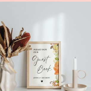 Fall Pumpkin Bitte unterzeichnen Sie unser Gästebu Poster