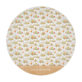 Fall Pumpkin Blätter Rustic Holiday Erntedank Schneidebrett