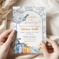 Fall Pumpkin Blue Chinoiserie Baby wird brauen