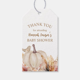 Fall Pumpkin Boho Babydusche Geschenkanhänger