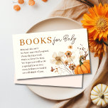 Fall Pumpkin Books für die Babyverpackungskarte Begleitkarte<br><div class="desc">Suchen Sie schöne Babyduschbücher für Babyüberdachungen? Karo in diesem Herbst Pumpkin Books for Baby Enclosure Card. Freuen Sie sich auf einen wunderschönen Aquakulturkürbis und die wunderschönen getrockneten Wildblumen. Mit den Vorlagenfeldern können Sie ganz einfach Ihre eigenen Daten hinzufügen. Wir haben eine ganze Sammlung von passenden Gegenständen und Party-Vorräten mit diesem...</div>