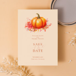 Fall Pumpkin Botanische Hochzeit retten das Datum Einladung