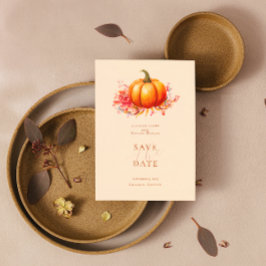 Fall Pumpkin Botanische Hochzeit retten das Datum Einladung