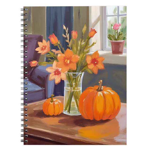 Fall Pumpkin Bouquet | Orange Flowers Autumn Notizblock (Vorderseite)