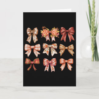 Fall Pumpkin Bow Coquette Herbstleaves Thanksgivi Karte