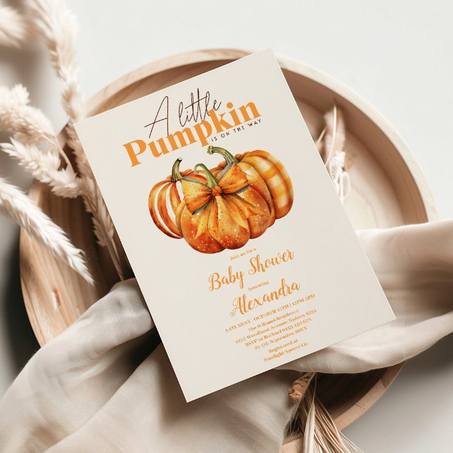 Fall Pumpkin Bow Girl Baby Dusche Einladung (Von Creator hochgeladen)