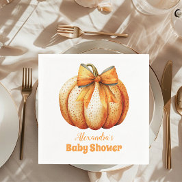 Fall Pumpkin Bow Girl Baby Dusche Serviette