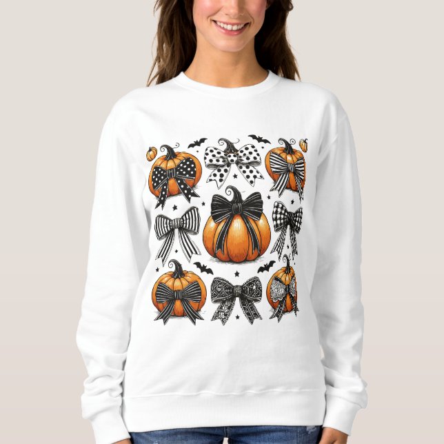 Fall Pumpkin Bow Sweatshirt (Vorderseite)