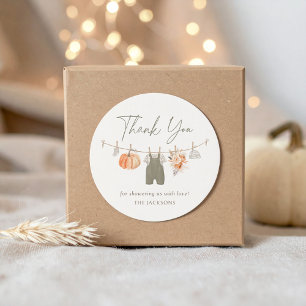 Fall Pumpkin Boy Baby Kleidung Babydusche Runder Aufkleber