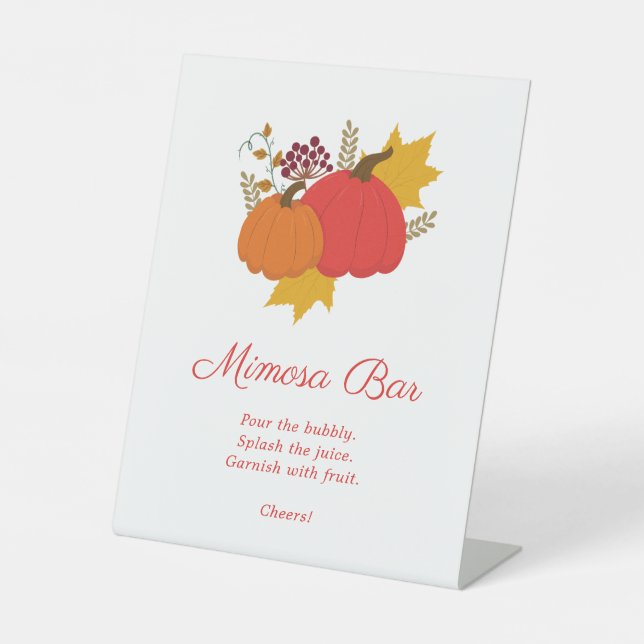 Fall Pumpkin Brautparty Mimosa Bar Sockelschild (Vorderseite)