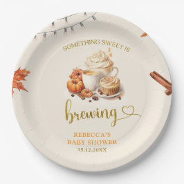 Fall Pumpkin Brewing Coffee Blätter Paper Plate Pappteller