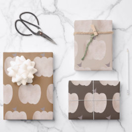 Fall Pumpkin Brown Boho Geschenkpapier Set
