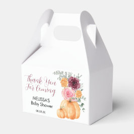 Fall Pumpkin Burgundy Blush Pink Thank You Geschenkschachtel