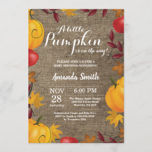 Fall Pumpkin Burlap Baby Dusche Einladung