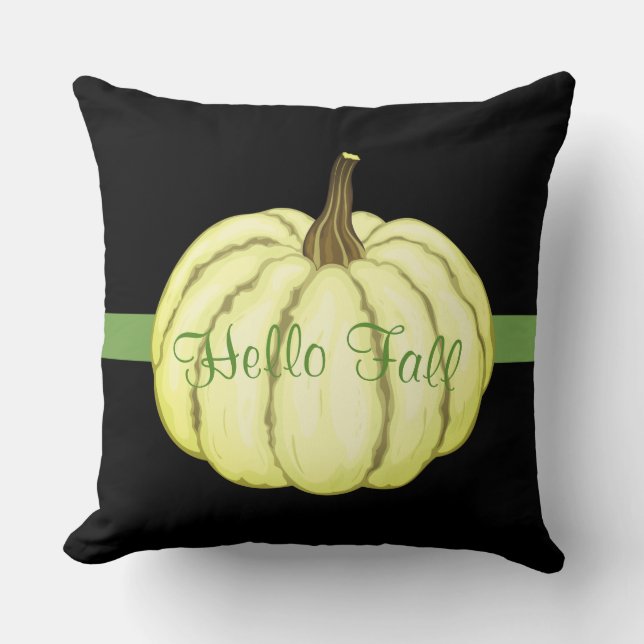 Fall Pumpkin Cotton Throw Kissen (Vorderseite)