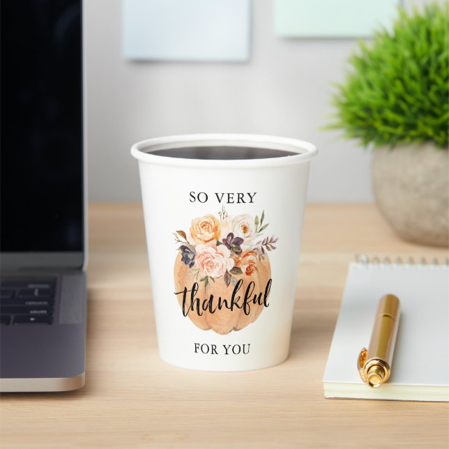 Fall Pumpkin dankbar für euch Erntedank Pappbecher (InSitu)