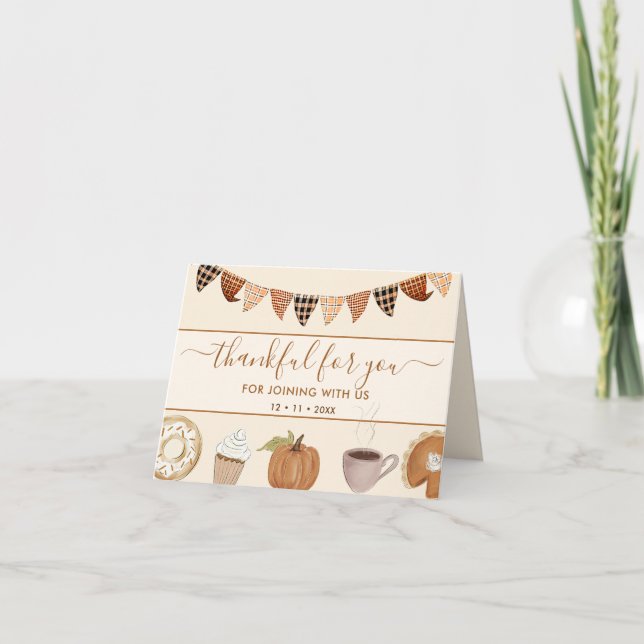 Fall Pumpkin dankbar für Sie Erntedank Party Dankeskarte (Vorderseite)