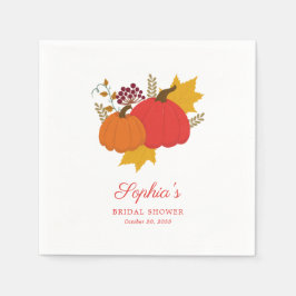 Fall Pumpkin Elegant Script-Brautparty Serviette