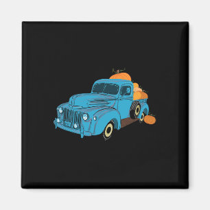 Fall Pumpkin Ernte Zeit alter Lieferwagen Farm Tru Magnet