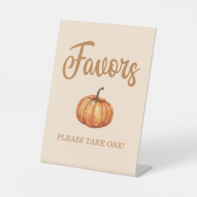 Fall Pumpkin Favor Sockelschild (Vorderseite)