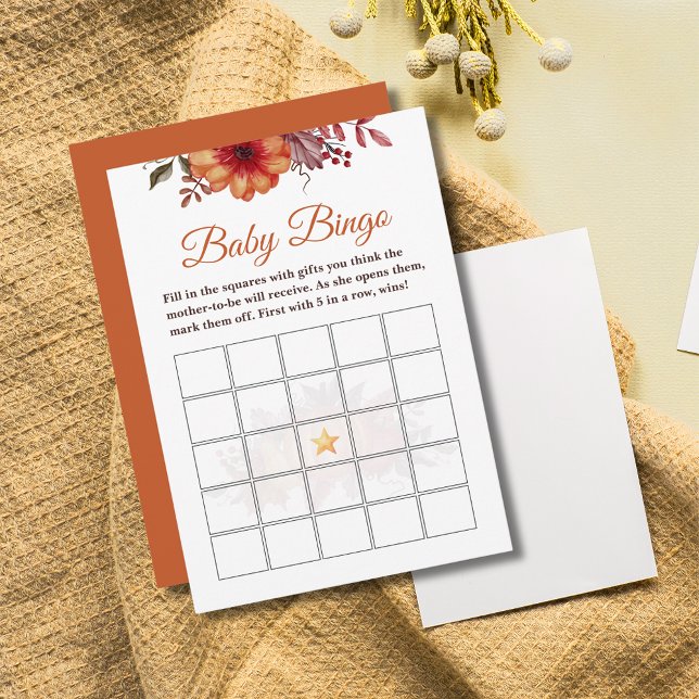 Fall Pumpkin Floral Baby Dusche Baby Bingo Spiel Einladung (Von Creator hochgeladen)