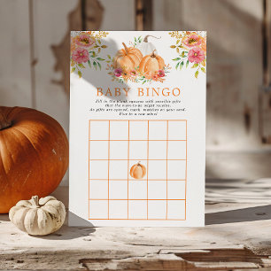 Fall Pumpkin Floral Baby Dusche Bingo Spiel Einladung