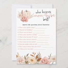 Fall Pumpkin Floral Baby Duschkarte Einladung