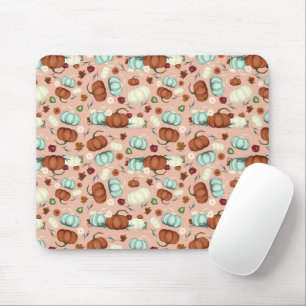 Fall Pumpkin Floral Mousepad
