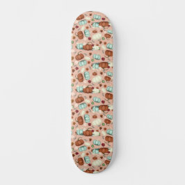 Fall Pumpkin Floral Skateboard